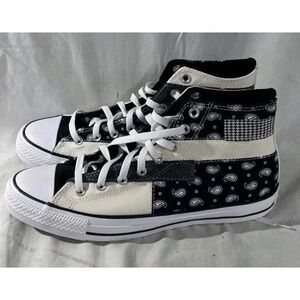 Size 11 - Converse Chuck Taylor All Star High Paisley Patchwork - Black
